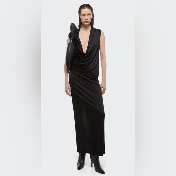 ‼️RARE‼️🎸Helmut Lang🎸🔥NWT🔥Fluid Jersey Maxi Skirt in Black— S - Picture 6 of 15